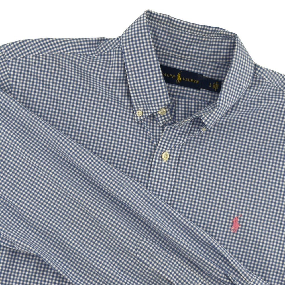 Ralph‎ Lauren Mens Long Sleeve Button Down Shirt Large Pink Pony